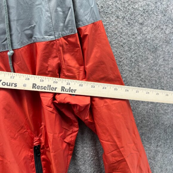 Nike Windbreaker Jacket Mens Large Gray Red Hooded Lightweight Full Zip - Picture 3 of 12